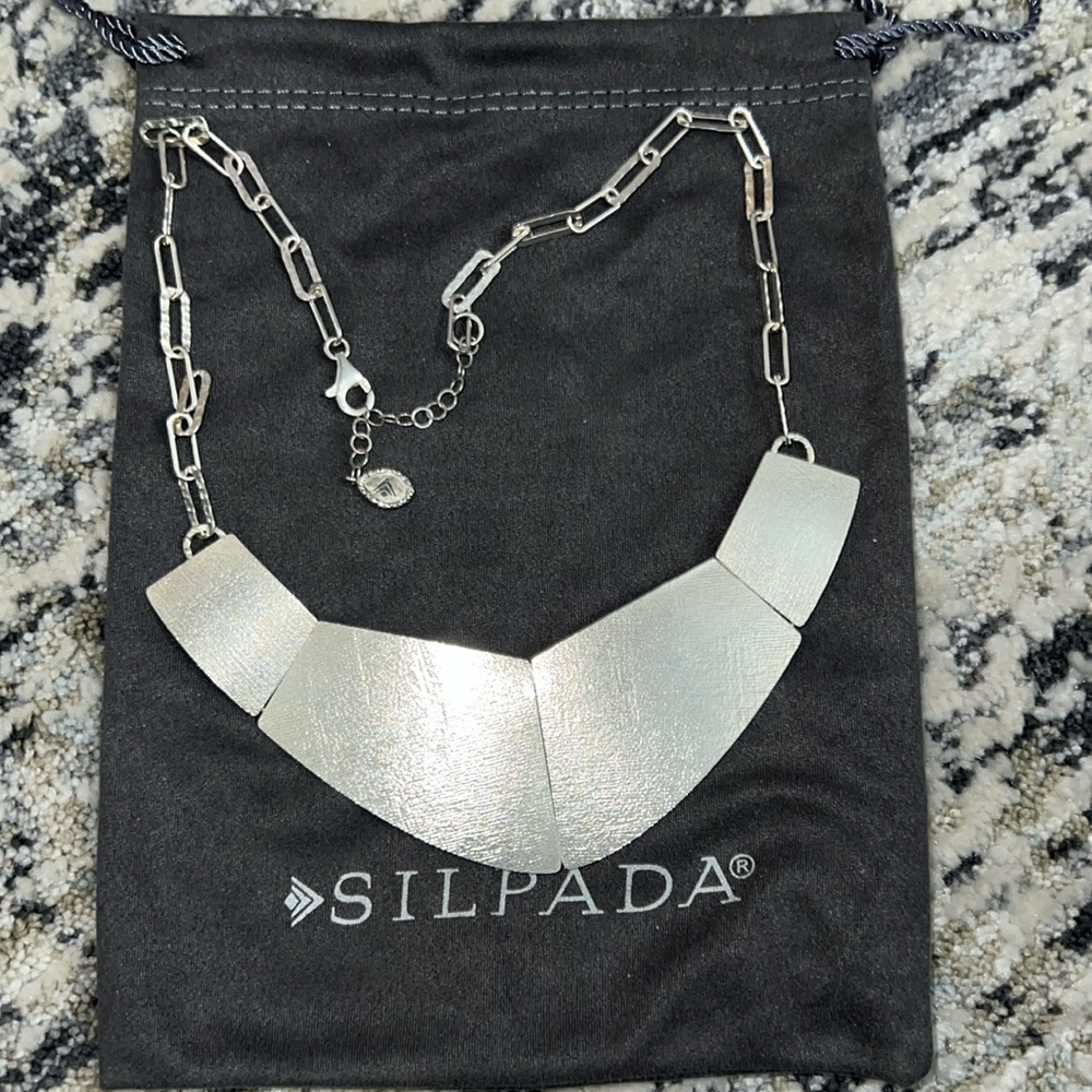 Silpada “Saturday Knight” 925 Sterling Bib Necklace